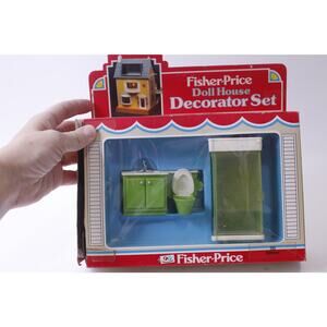 Fisher-Price, 1981, Dollhouse, Miniatures, Bathroom, Set, MIB, Medium, Vintage,